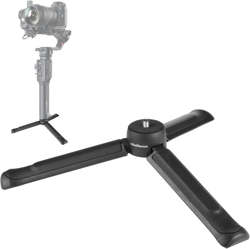 MINIFOCUS Camera Tripod, Desktop Tabletop Stand Compact Tripod with 1/4" Screw, Phone Tripod Stand for Gimbal Stabilizer Webcam Phone Holder Selfie Stick and All DSLR Cameras - Image 1